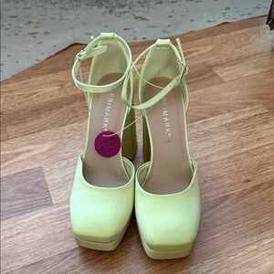 Primark Women's Bright Green Ankle Strap Heels NWT